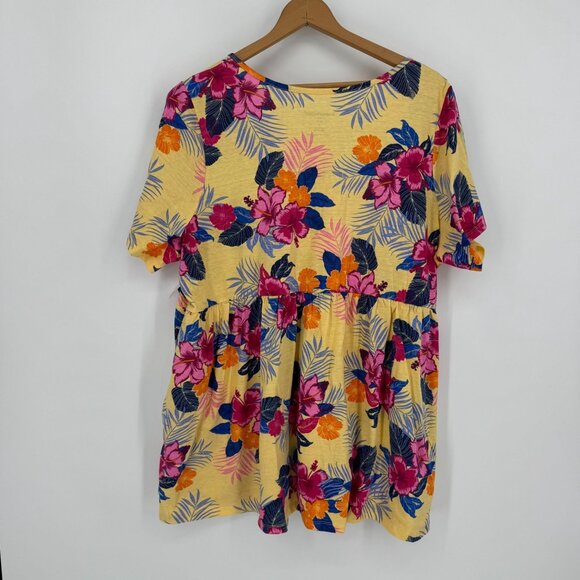 Woman Within Button Front‎ T Shirt Womens Size 2x Henley Empire Waist Floral New - Picture 7 of 8